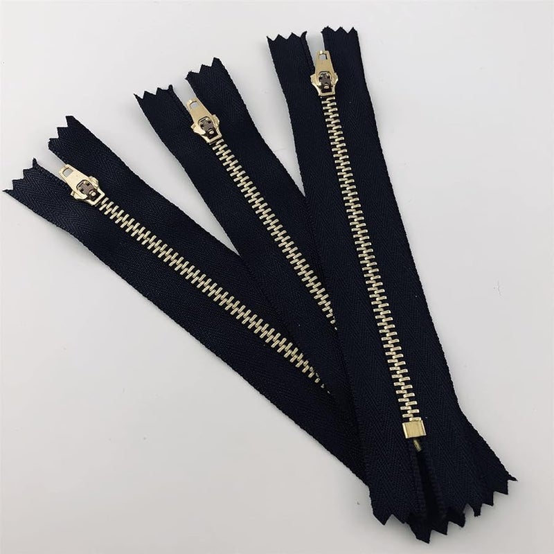 Black 10CM Copper Zipper 4# 10pcs Strong Zipper Tape For Jeans Pants Belt Sewing Accessories - Image 1